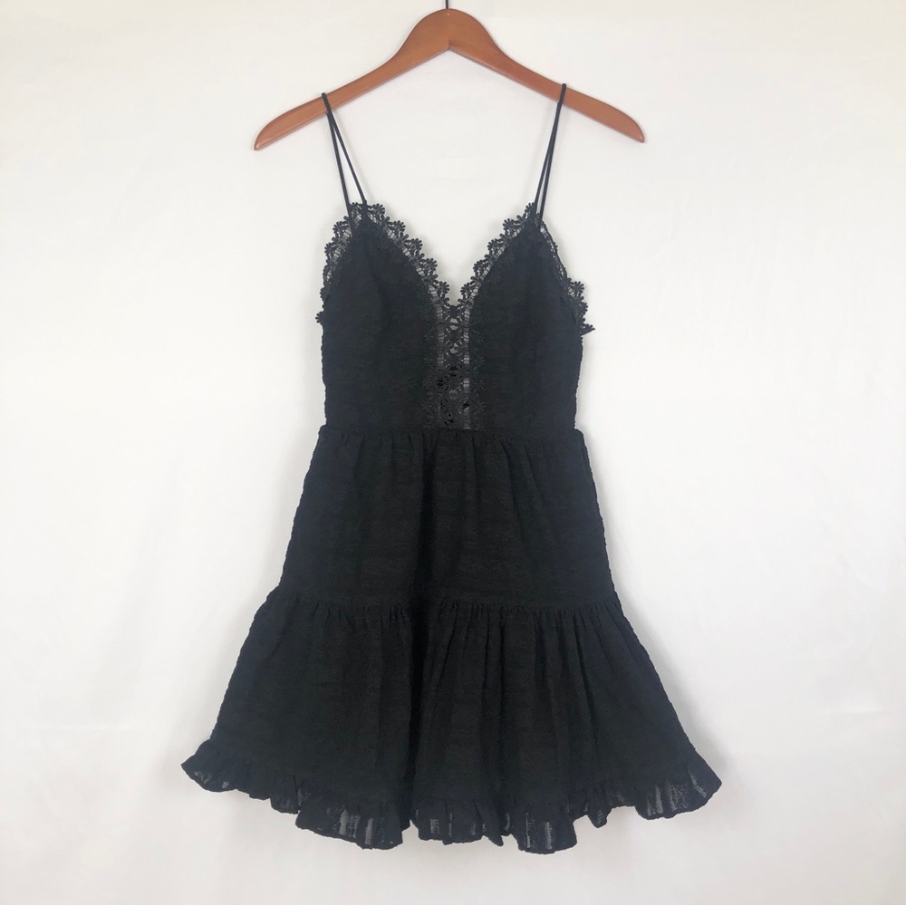 NEW Finders‎ Keepers Sofia Dress Babydoll Lace Black Size XS Tiered